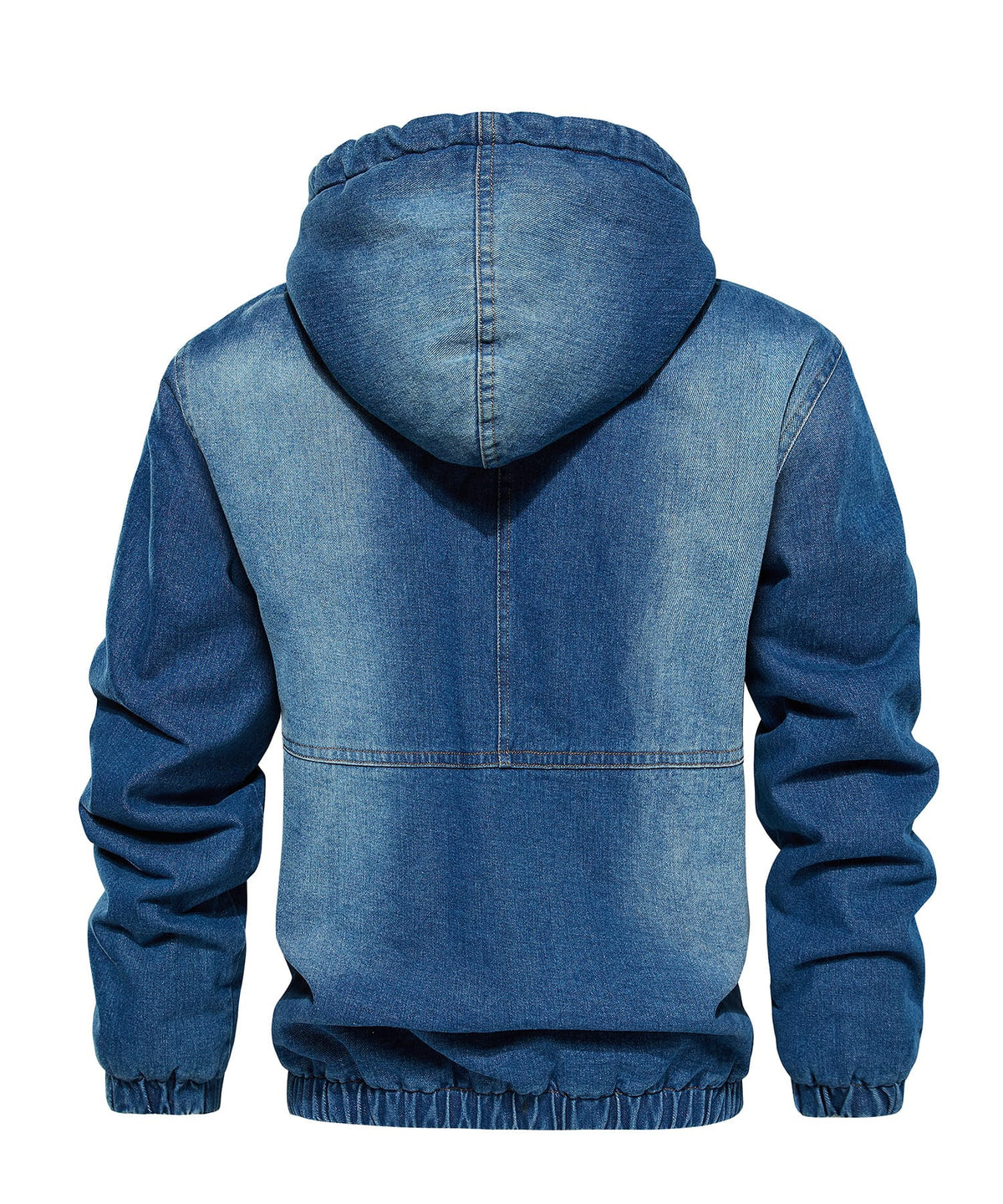 Blaue Herren Jeansjacke mit Kapuze und warmem Fleecefutter