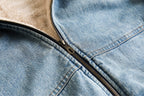 Heren denimjack met capuchon en fleecevoering