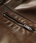 Herren Café Racer Kunstlederjacke