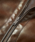 Herren Café Racer Kunstlederjacke