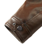 Herren Café Racer Kunstlederjacke