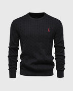 Pull en maille torsadée pour homme coupe régulière