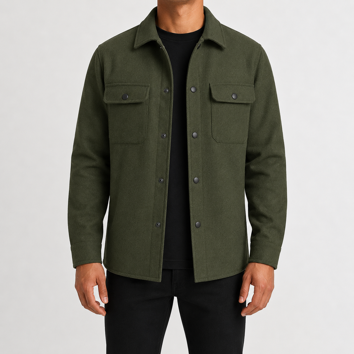 Heren Overshirt met Knopenlijst