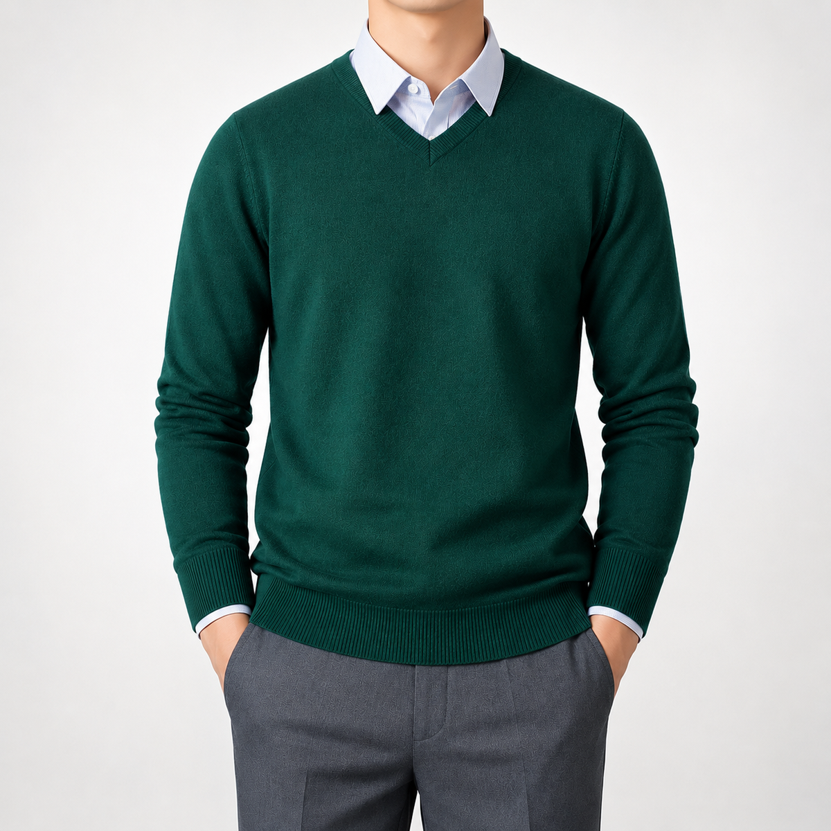 Herren Pullover mit V Ausschnitt Leicht und Klassisch