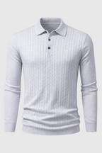 Pullover til Mænd - Lysegrå - Kabelstrik - Krave Langærmet - - Sweater - Valmont Wear