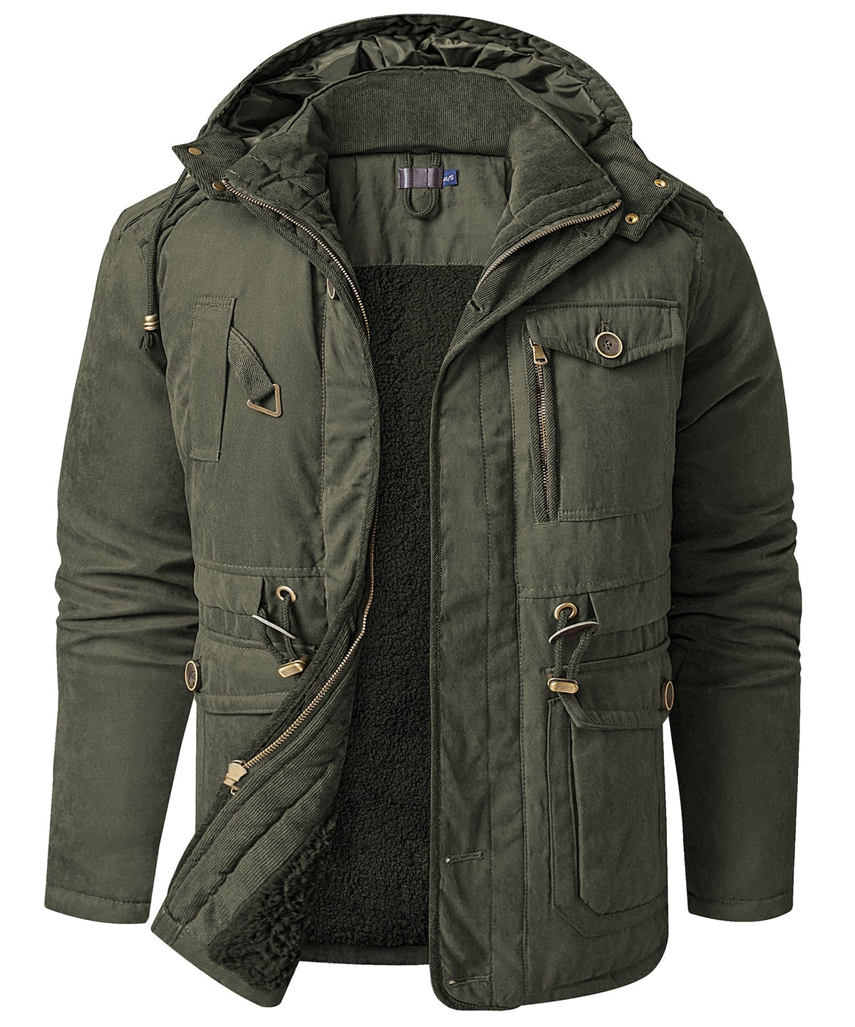 Gefütterte Herren Winterjacke mit Kapuze
