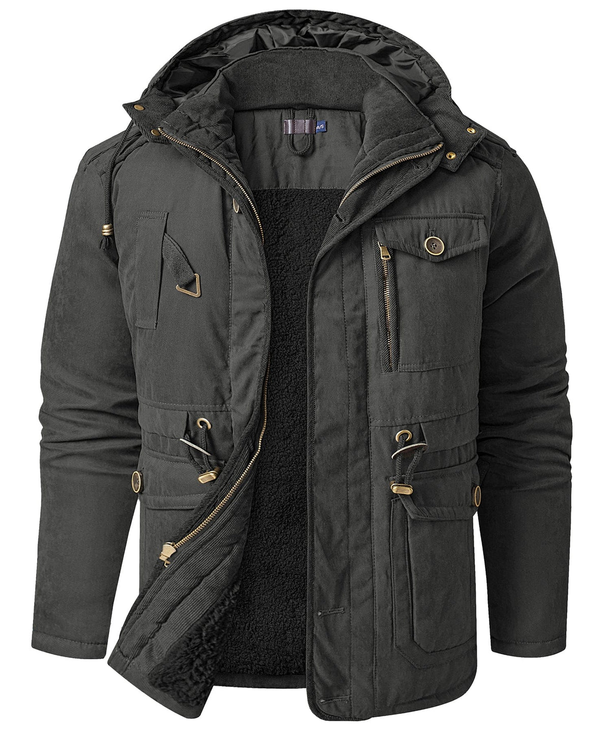 Gefütterte Herren Winterjacke mit Kapuze