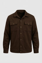 Herren Overshirt Jacke Coffee Brown Regular Fit