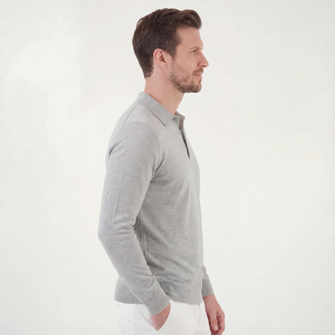 Klassisches graues Polohemd für Herren