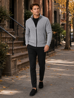 Herren Fleece-Strickjacke mit Reißverschluss