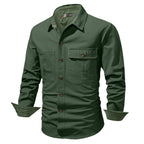 Heren katoenen overshirt met borstzakken