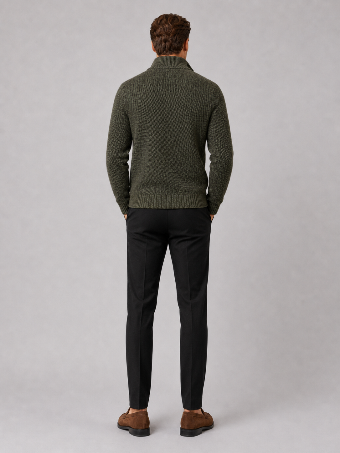 Herren Fleece-Strickjacke mit Reißverschluss