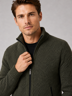 Herren Fleece-Strickjacke mit Reißverschluss
