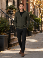 Herren Fleece-Strickjacke mit Reißverschluss