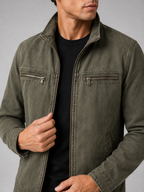 Veste décontractée pour homme en coton lavé