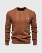 Pull en maille torsadée pour homme coupe régulière