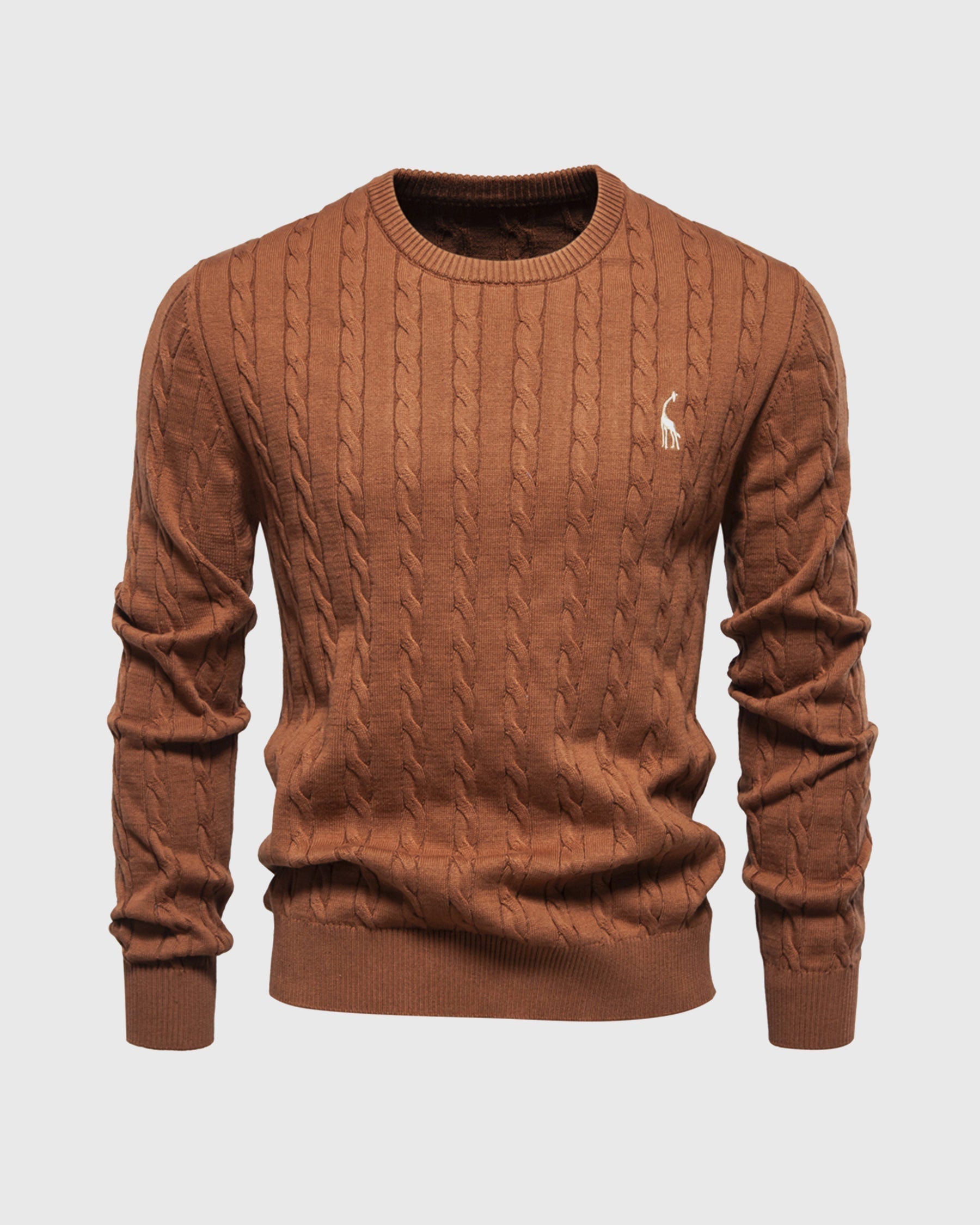 Pull en maille torsadée pour homme coupe régulière