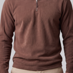 Pull polaire homme avec fermeture éclair quart