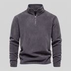 Pull polaire homme avec fermeture éclair quart