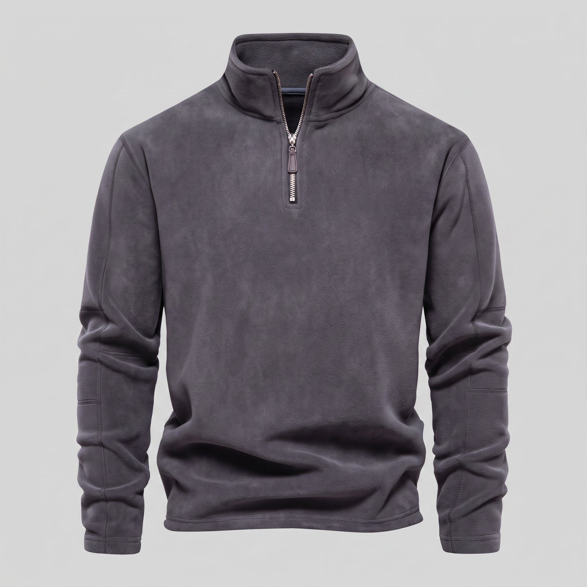 Pull polaire homme avec fermeture éclair quart
