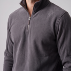 Pull polaire homme avec fermeture éclair quart