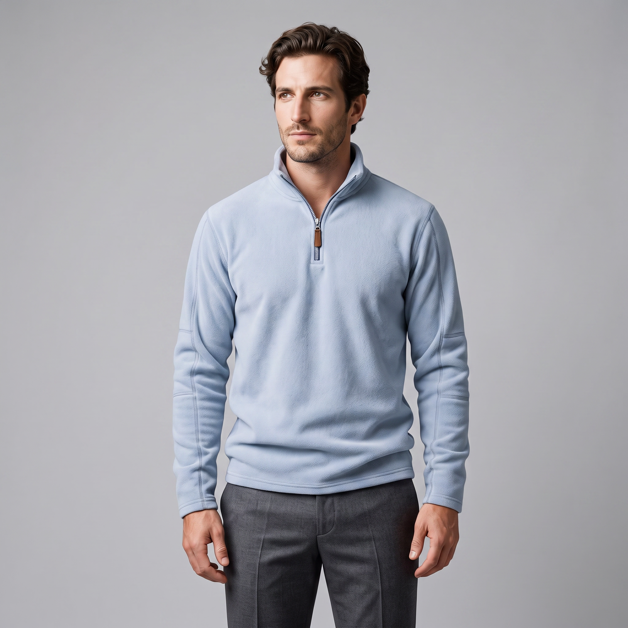 Herren Fleece-Pullover mit Quarter-Zip