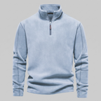 Pull polaire homme avec fermeture éclair quart