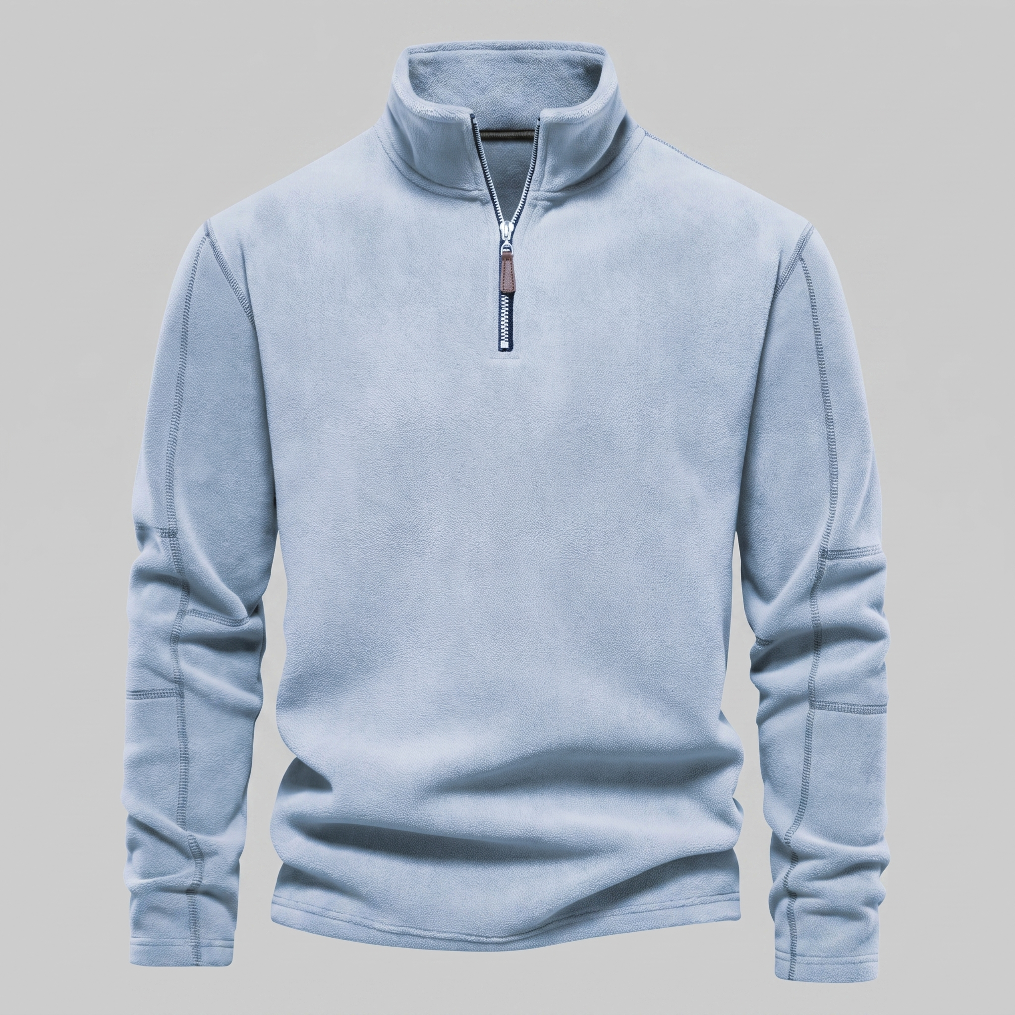 Pull polaire homme avec fermeture éclair quart