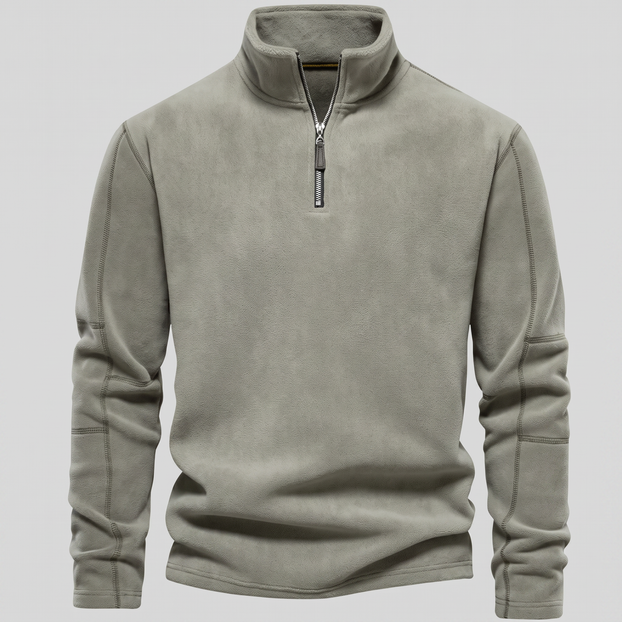 Pull polaire homme avec fermeture éclair quart