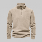 Pull polaire homme avec fermeture éclair quart