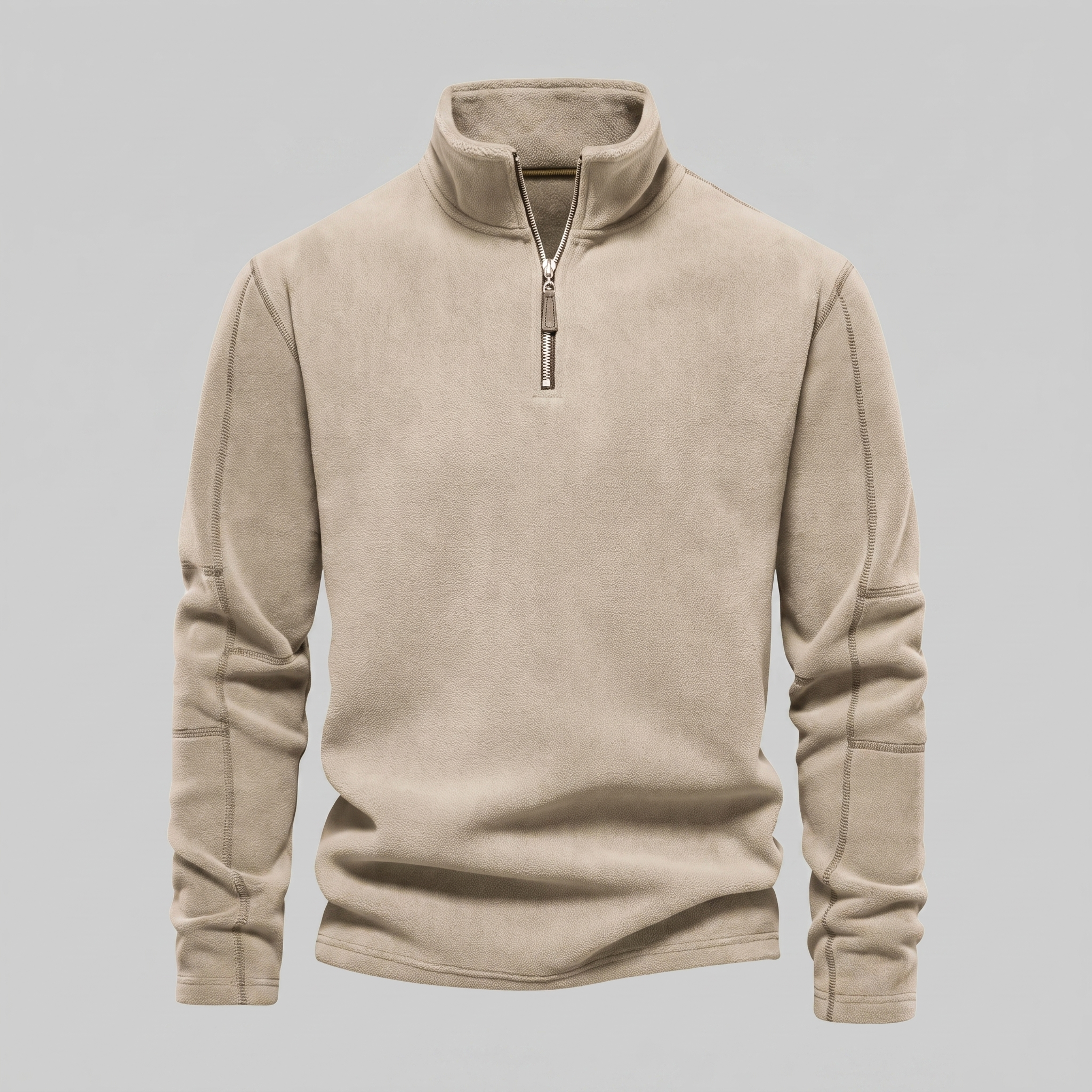 Pull polaire homme avec fermeture éclair quart