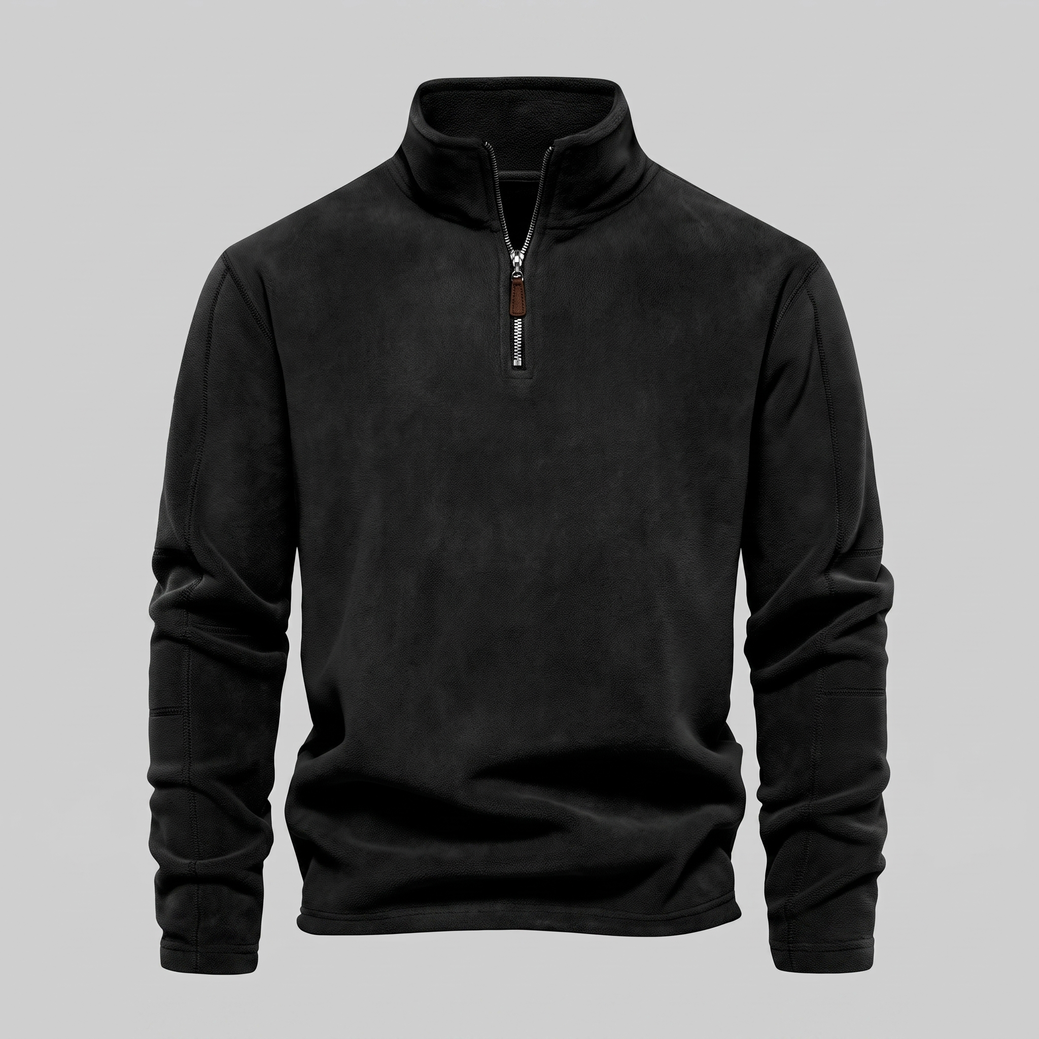 Pull polaire homme avec fermeture éclair quart