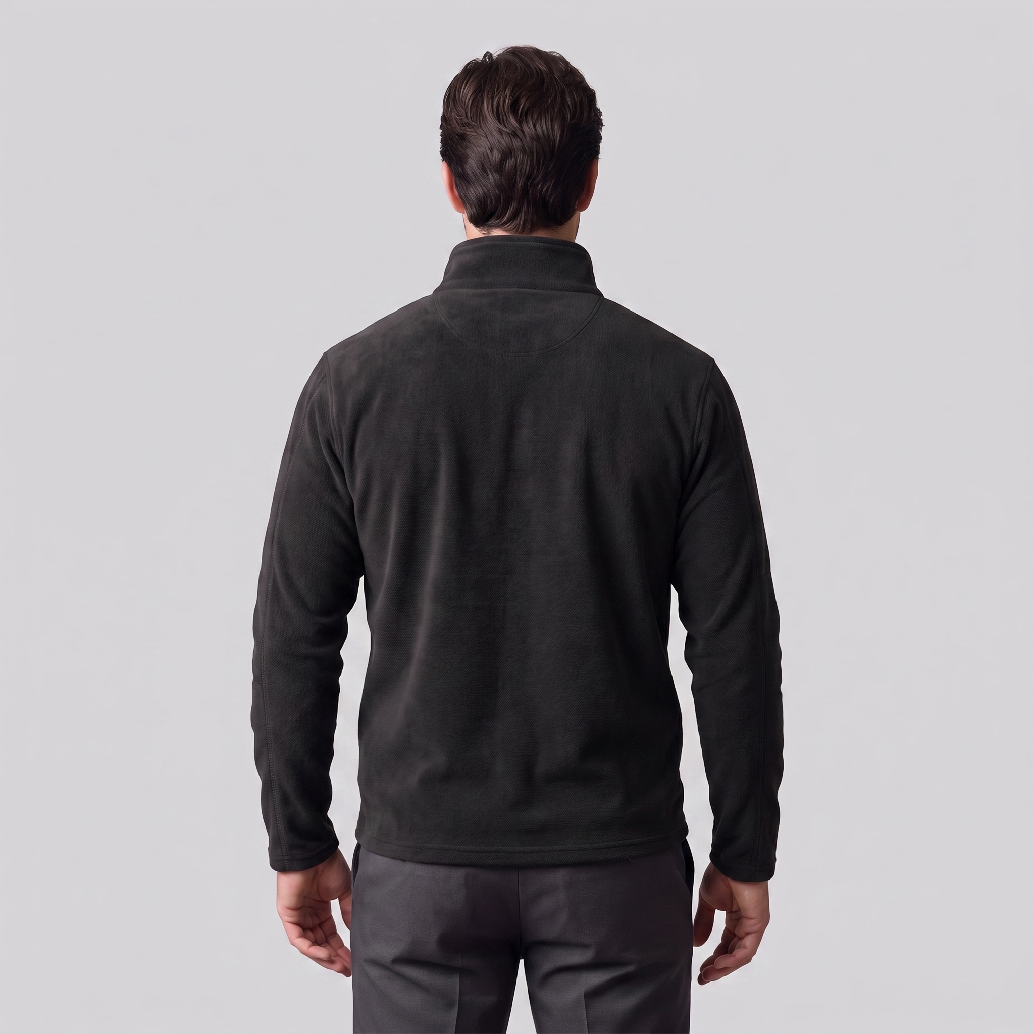 Pull polaire homme avec fermeture éclair quart