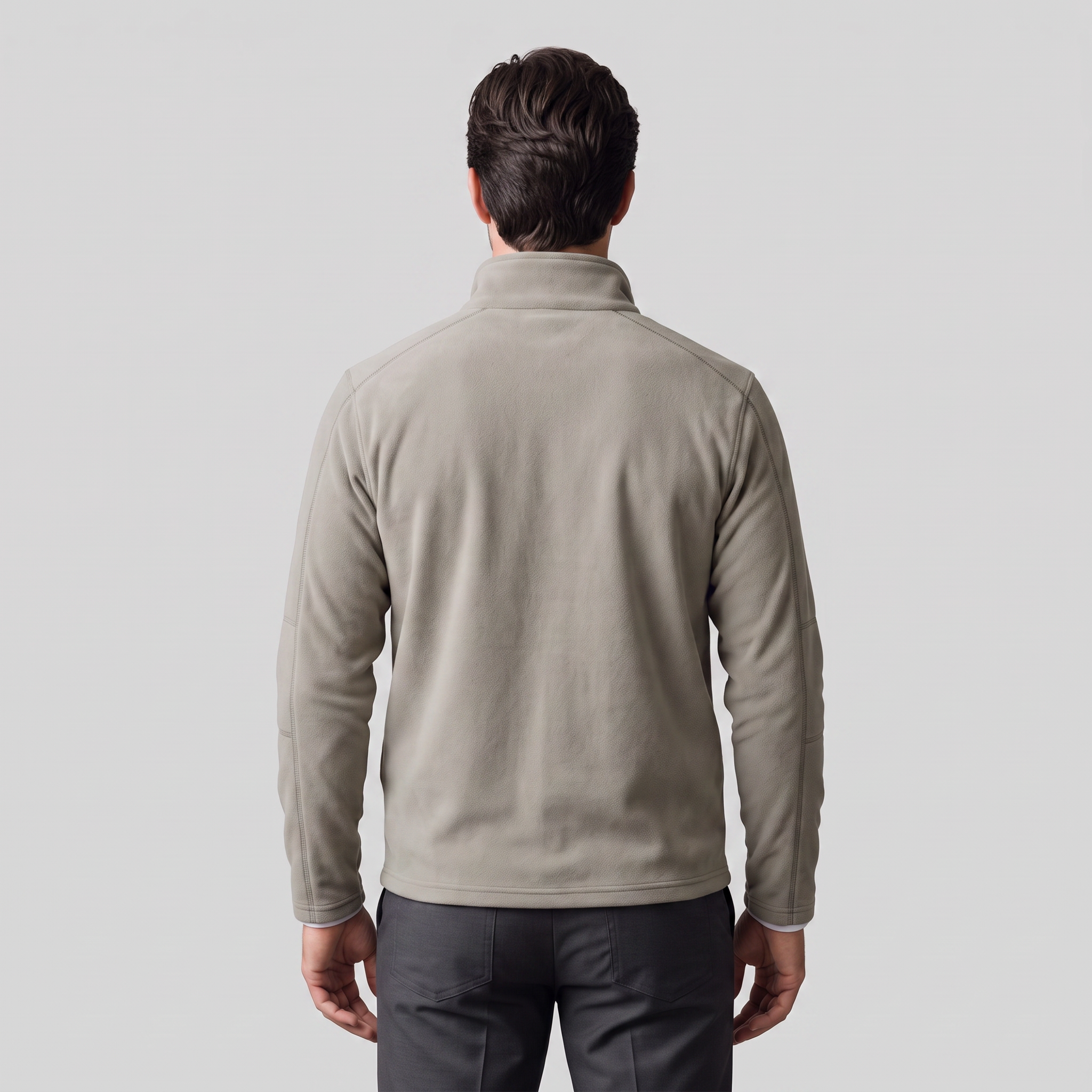 Pull polaire homme avec fermeture éclair quart