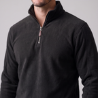Pull polaire homme avec fermeture éclair quart