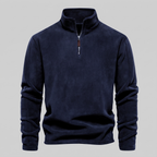 Pull polaire homme avec fermeture éclair quart