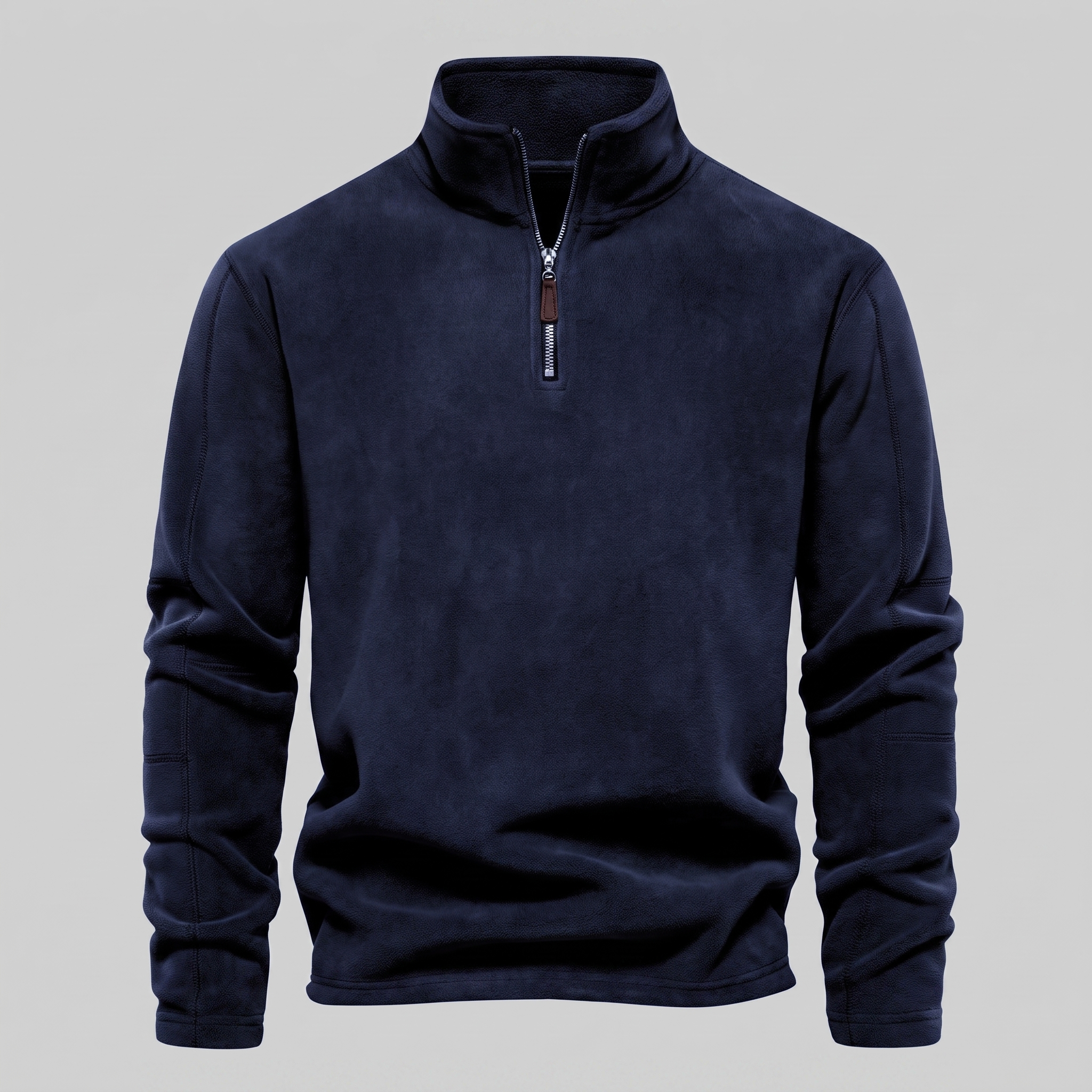 Pull polaire homme avec fermeture éclair quart