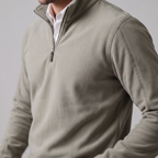 Pull polaire homme avec fermeture éclair quart