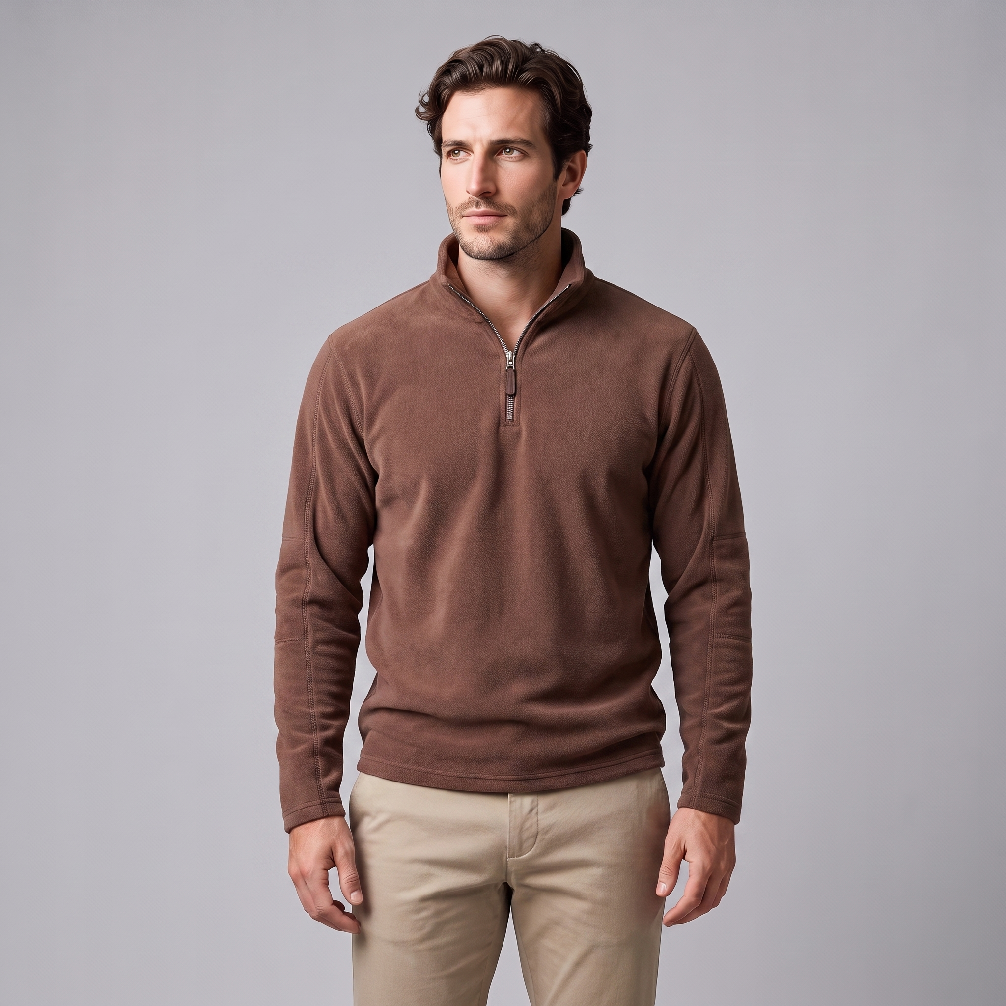 Herren Fleece-Pullover mit Quarter-Zip
