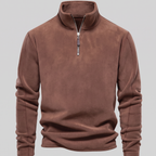 Pull polaire homme avec fermeture éclair quart
