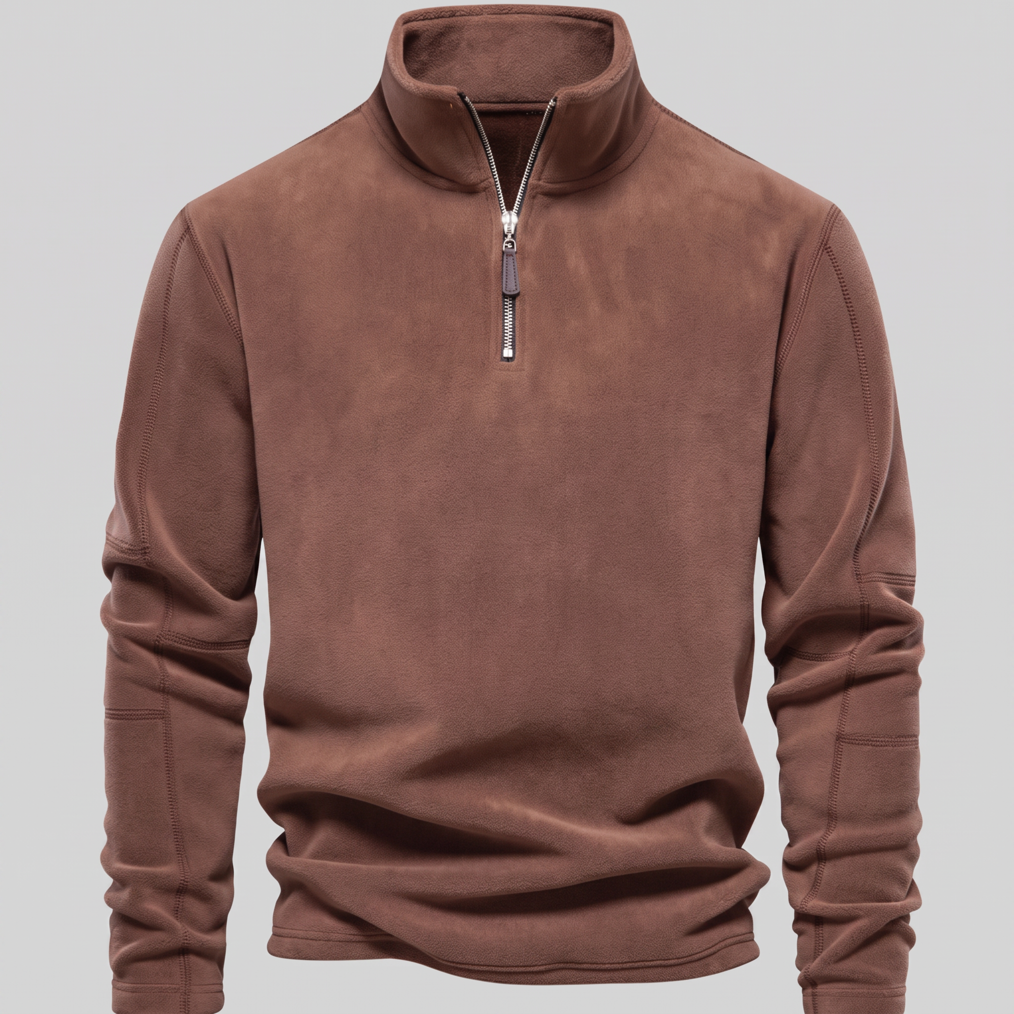 Pull polaire homme avec fermeture éclair quart