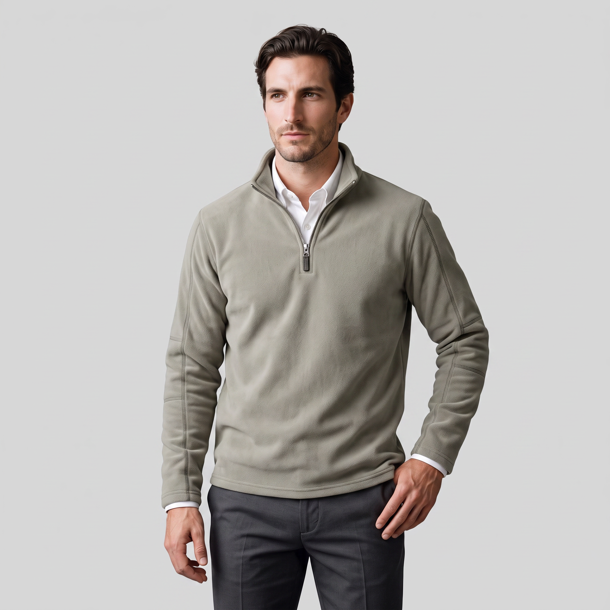 Herren Fleece-Pullover mit Quarter-Zip