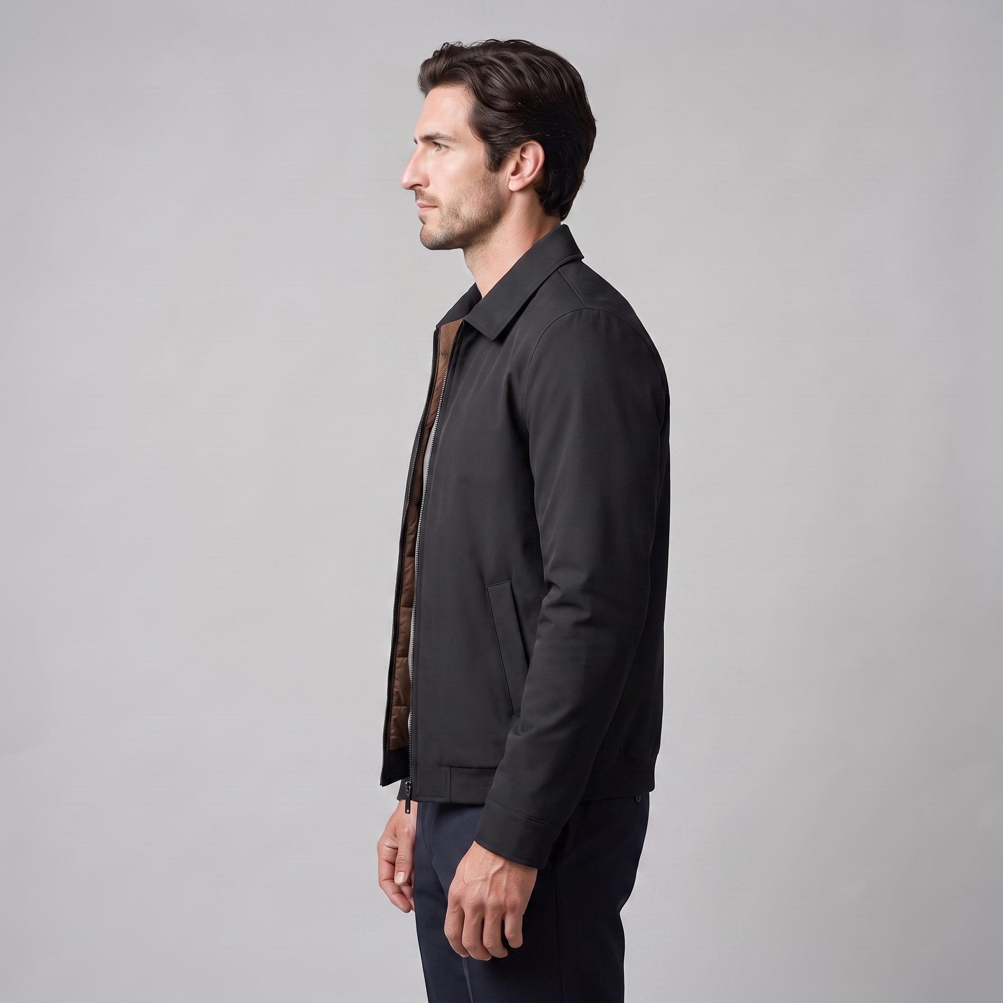 Veste homme avec doublure matelassée et fermeture éclair