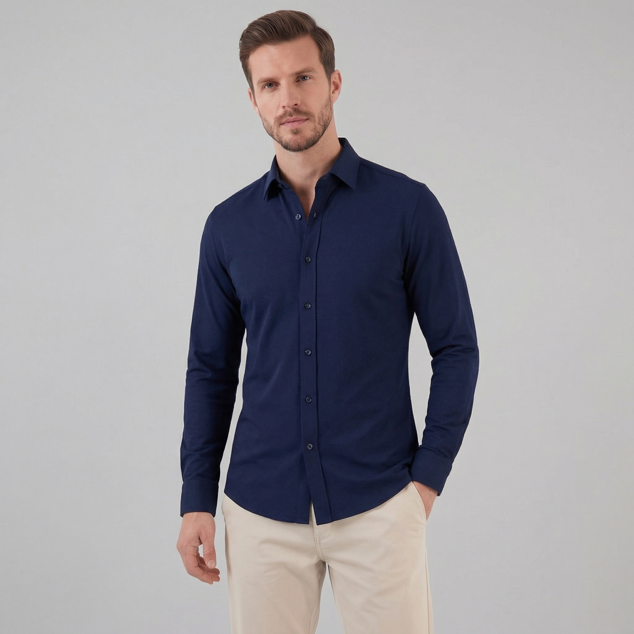 Herren Business Langarmhemd