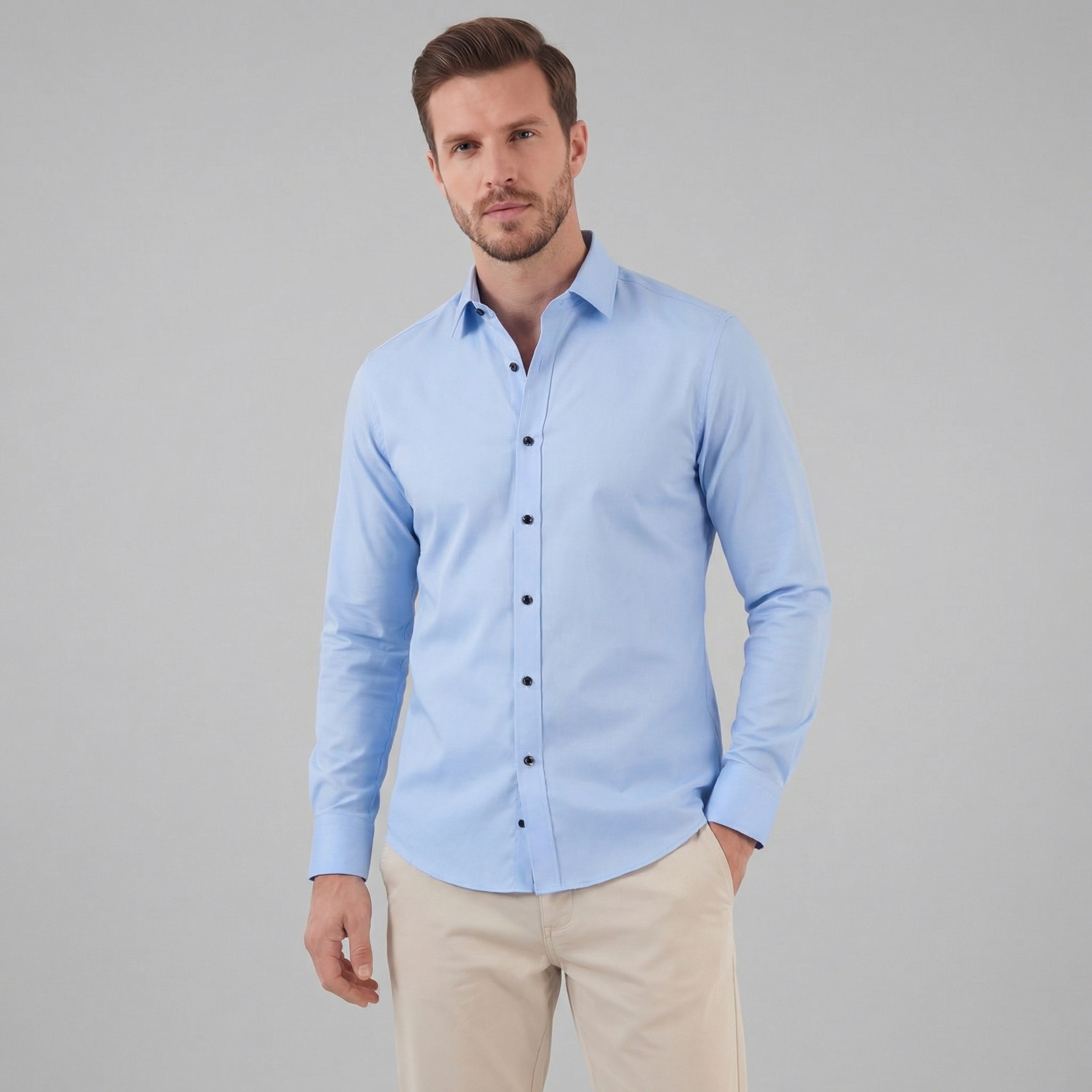 Herren Business Langarmhemd