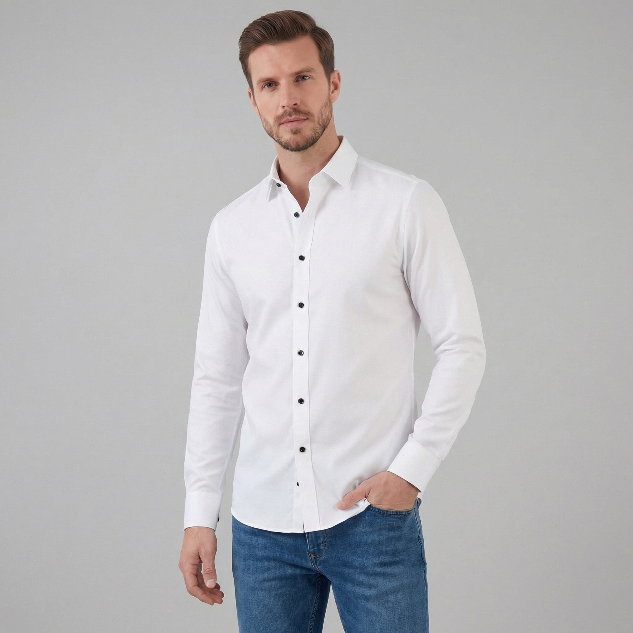 Herren Business Langarmhemd