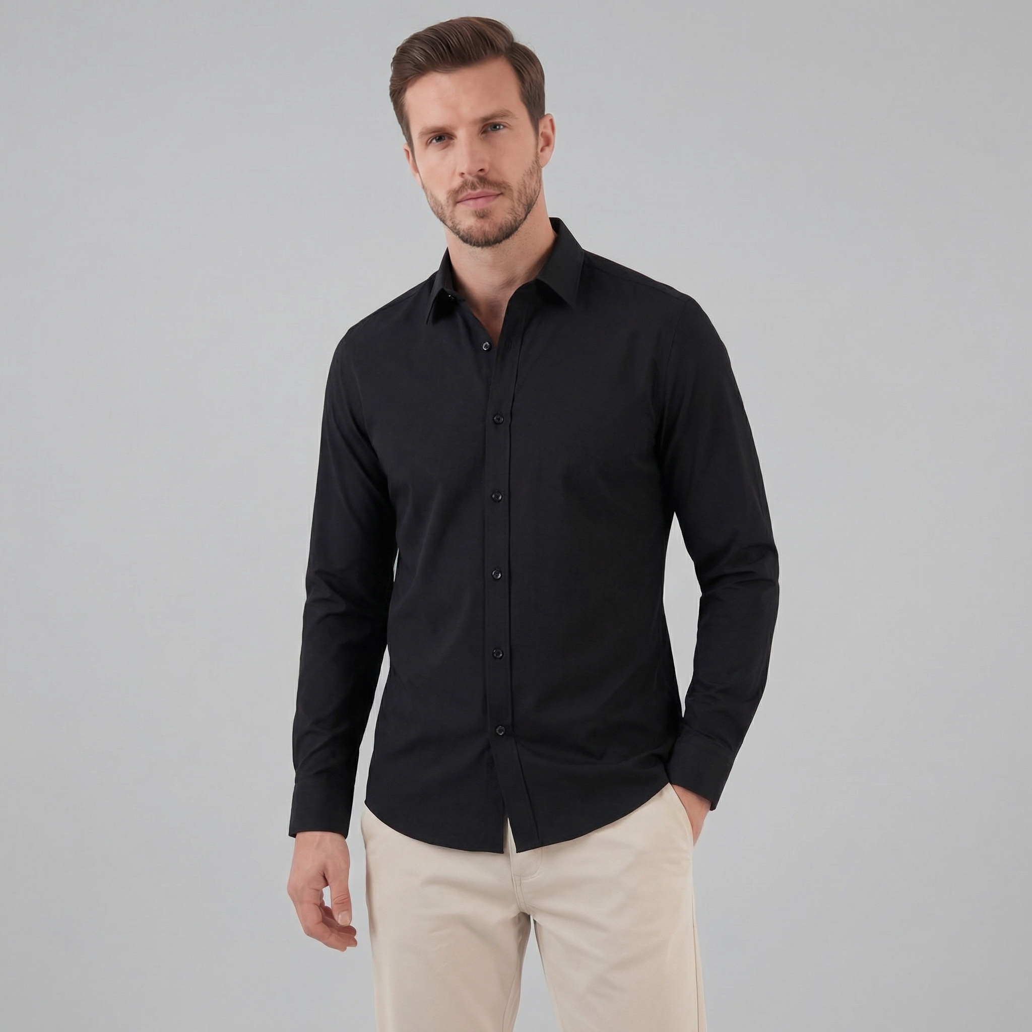 Herren Business Langarmhemd