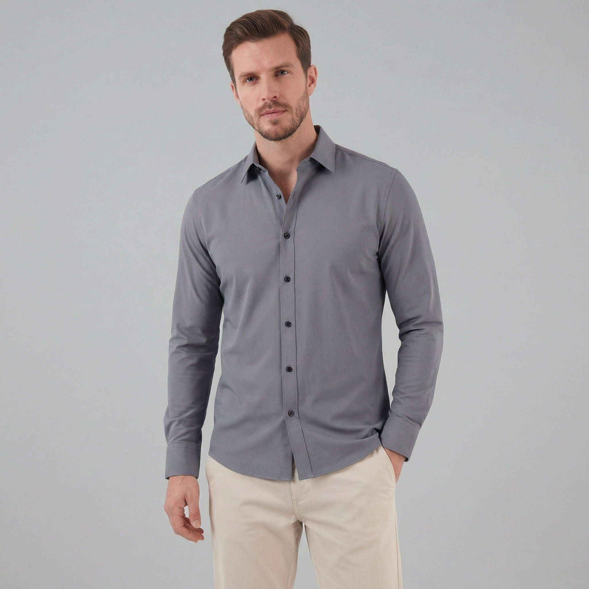 Herren Business Langarmhemd