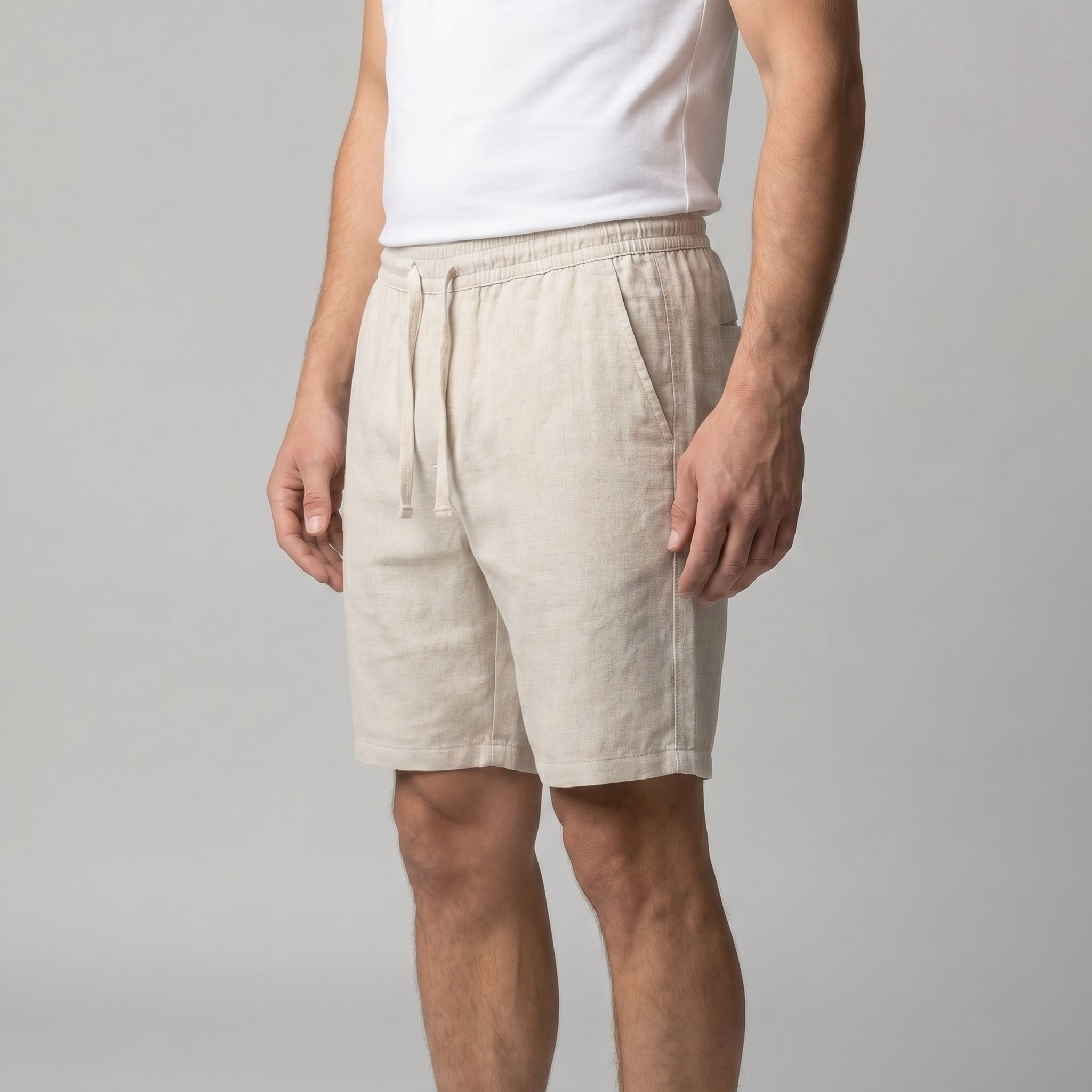 Herren Leinen Casual Shorts