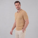 Geripptes Herren Polohemd